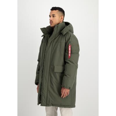 Parka ALPHA INDUSTRIES "Puffer Parka", Herren, Gr. S, grün (schwarz olive), Obermaterial: 60% Baumwolle, 40% Nylon, Futter: 100% Nylon, Füllung: 100% Polyester, Jacken Parka