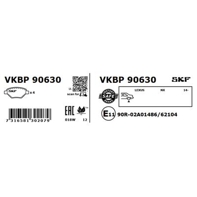 SKF Bremsbelagsatz, Scheibenbremse VKBP 90630 für LEXUS TOYOTA