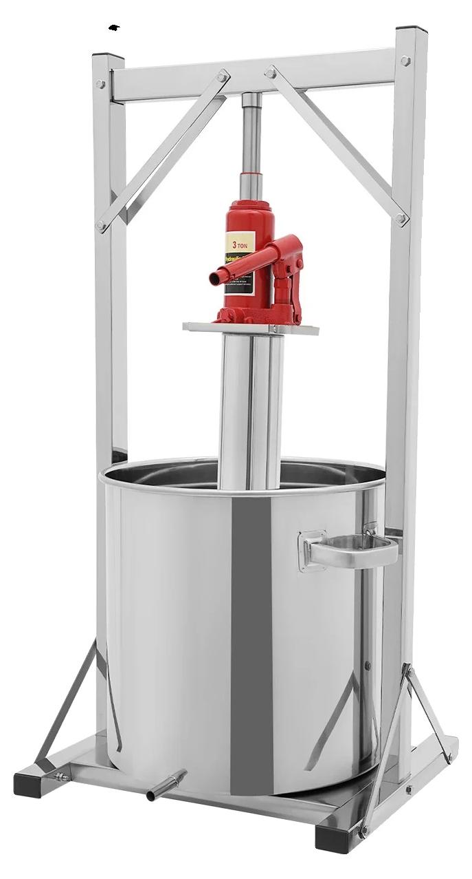 Obstweinpresse, Edelstahl, 36L Kapazität, Hellgrau