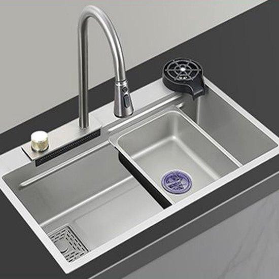 Grijs Keuken Spoelbak Inbouw Werkstation 75 cm