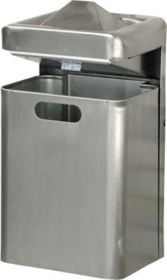 Wandascher-/Abfallkombination, 35 Liter, Edelstahl
