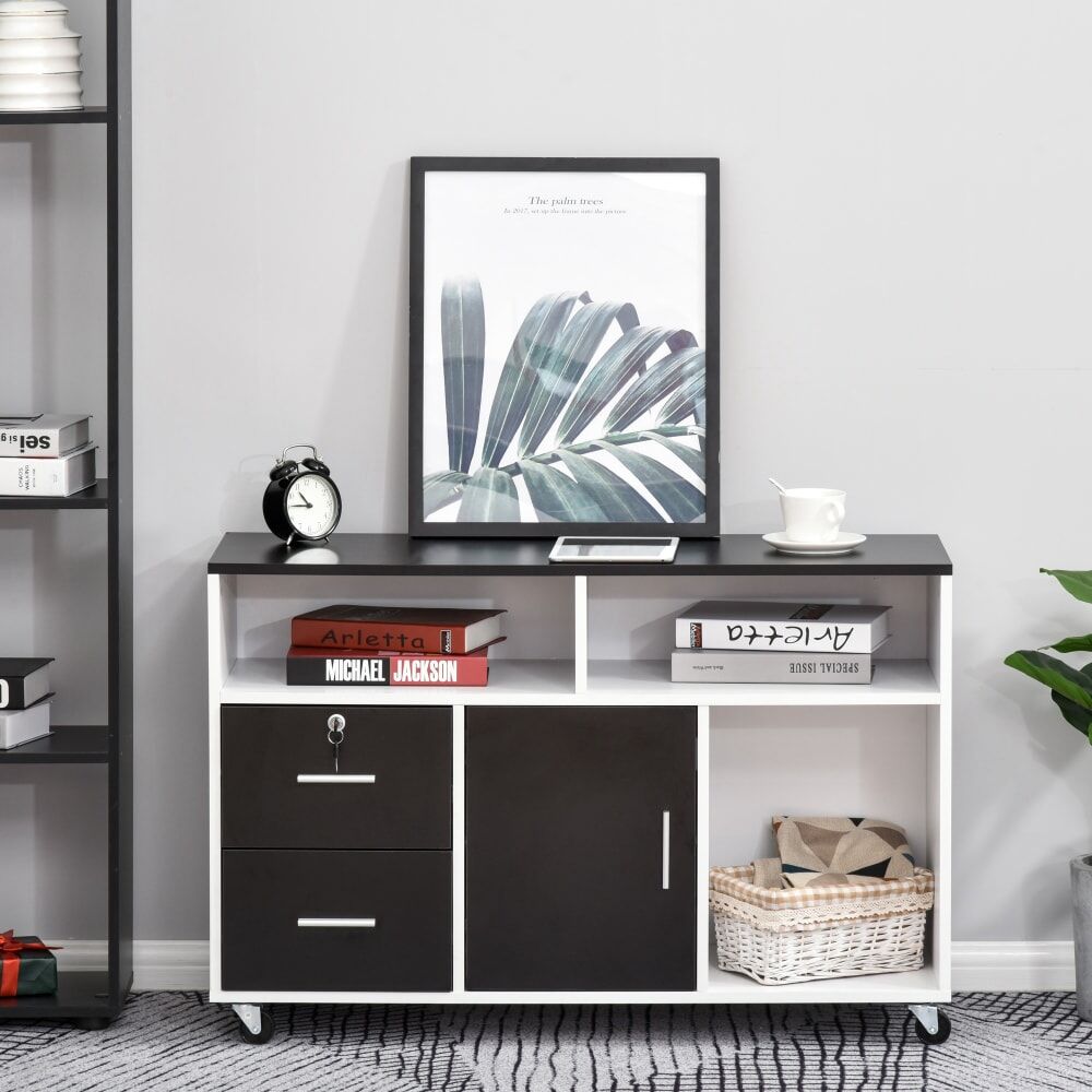 Homcom Mueble archivador 100x35x65 cm negro