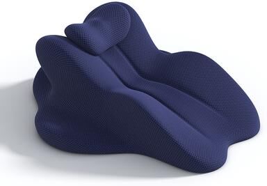 Uplifted Trends Ergonomic Memory Foam Bed Pillow For Headboard Chin & Back Support blue