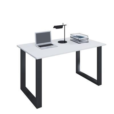 Schreibtisch VCM "Schreibtisch Bürotisch Computertisch 140x50 Lona U", weiß (schwarz, weiß), B:140cm T:50cm, Tische, Schreibtisch