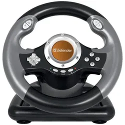 Defender Challenge Mini LE Black, Red USB 2.0 Steering wheel + Pedals PC (PC), Gaming Controller, Grau, Schwarz