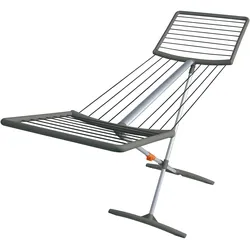 Juwel Fashiondry Wäscheständer (mit Wäscheleinen, Trockenlänge 18 m, Farbe grau, Aluminiumausführung, Wäscheständer, Grau