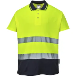 Warnschutz Polo-Shirt "S174" Komfort - 3XL - gelb/marine