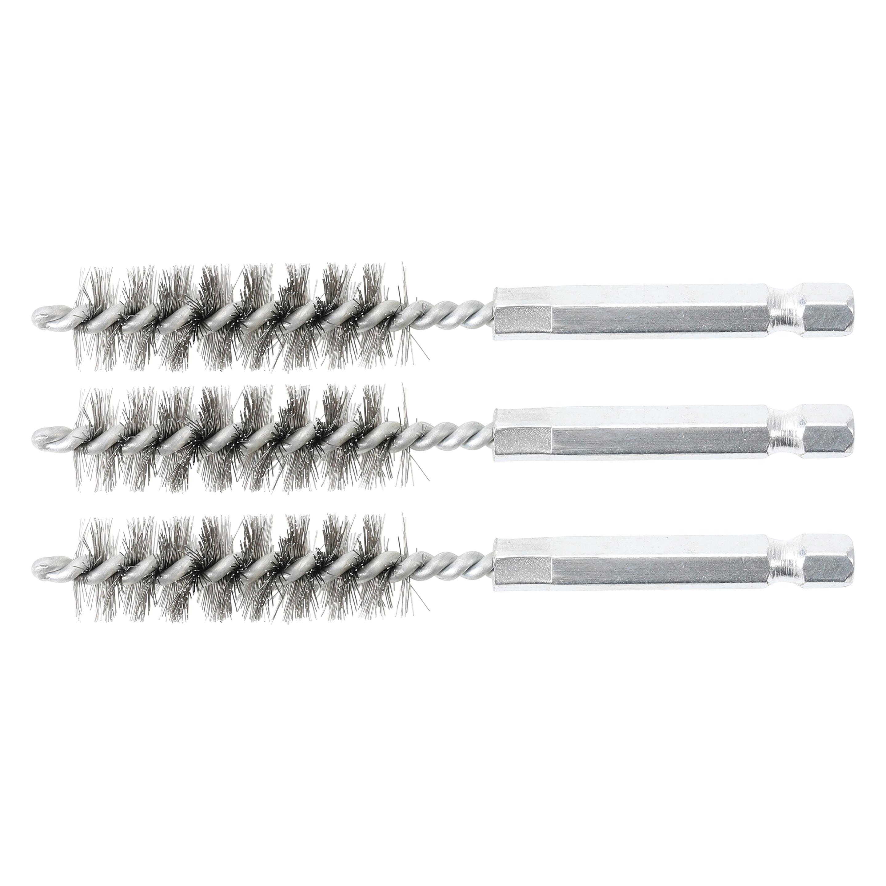 BGS Stahlbürste 13 mm Antrieb Aussensechskant 6,3 mm (1/4") 3-tlg. (3078-13-S)