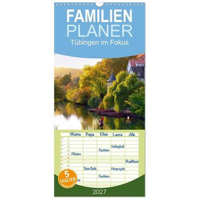 Familienplaner 2027 - Tübingen im Fokus mit 5 Spalten (Wandkalender, 21 x 45 cm) CALVENDO