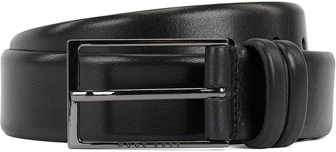 Hüftgürtel BOSS "Gürtel Carmello", Herren, Gr. 85, schwarz, Obermaterial: 100% Rindsleder Leather cow., Gürtel Hüftgürtel