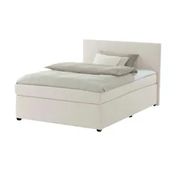 Boxspringbett mit Matratze und Topper  H3  ¦ creme ¦ Maße (cm): B: 147 H: 104