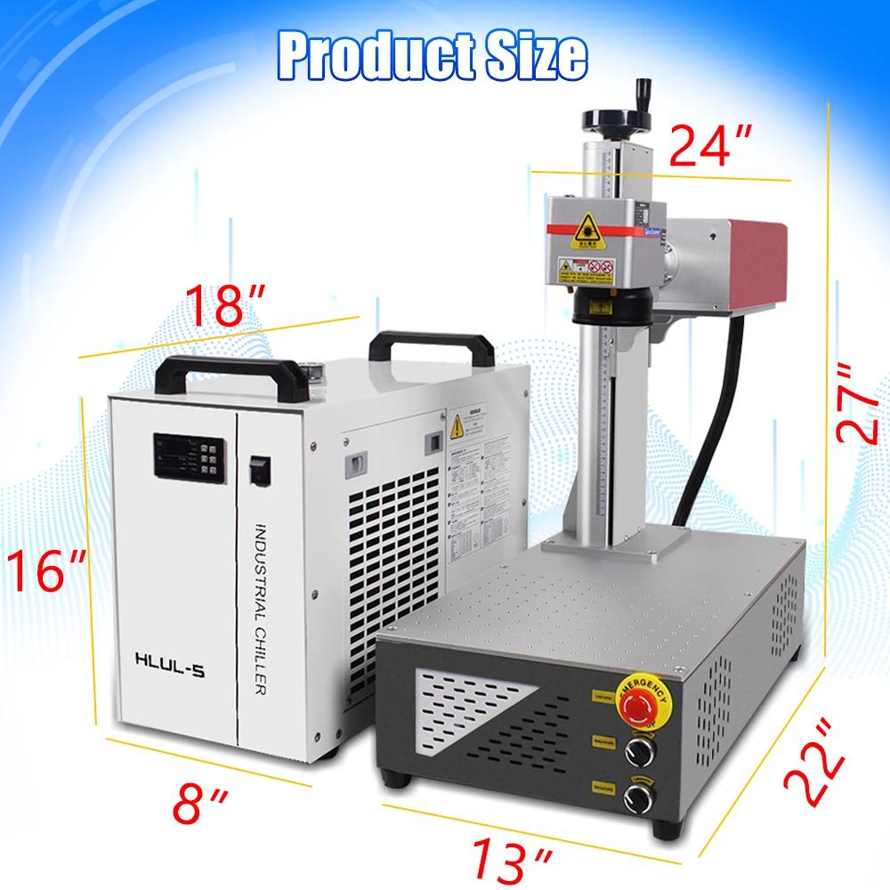 UV-Lasermarkiermaschine - 10 W - Wassergekühlt - Handheld - Für Metalle und Schmuck - Individuelle Muster - EU-Stecker