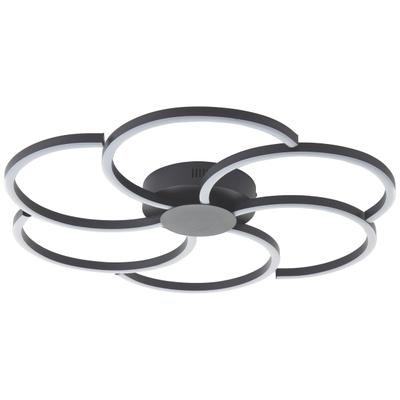 BRILLIANT LED Deckenleuchte "Fico", schwarz, Ø 65cm H: 6cm, 1 Stk., Leuchten, 65 cm, 3000 lm, dimmbar, 3000-6500 K, Aluminium, schwarz, LED Deckenleuchte