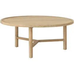 Couchtisch Forte aus Teakholz, skandinavischer Stil, rund, natur, Ø 80 cm