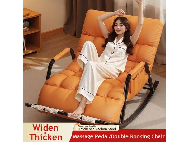 Double chaise à bascule pour adultes, couchage décontracté pour un usage domestique, chaise longue de sieste, balcon, salon, chaise de loisirs pour personnes paresseuses