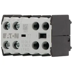 Eaton 010240 Hilfsschalterbaustein, 2-polig, 2 Ö, Frontbefestigung, Schraubklemmen, DILE(E)M, DILER 02DILE  - 5 Stück