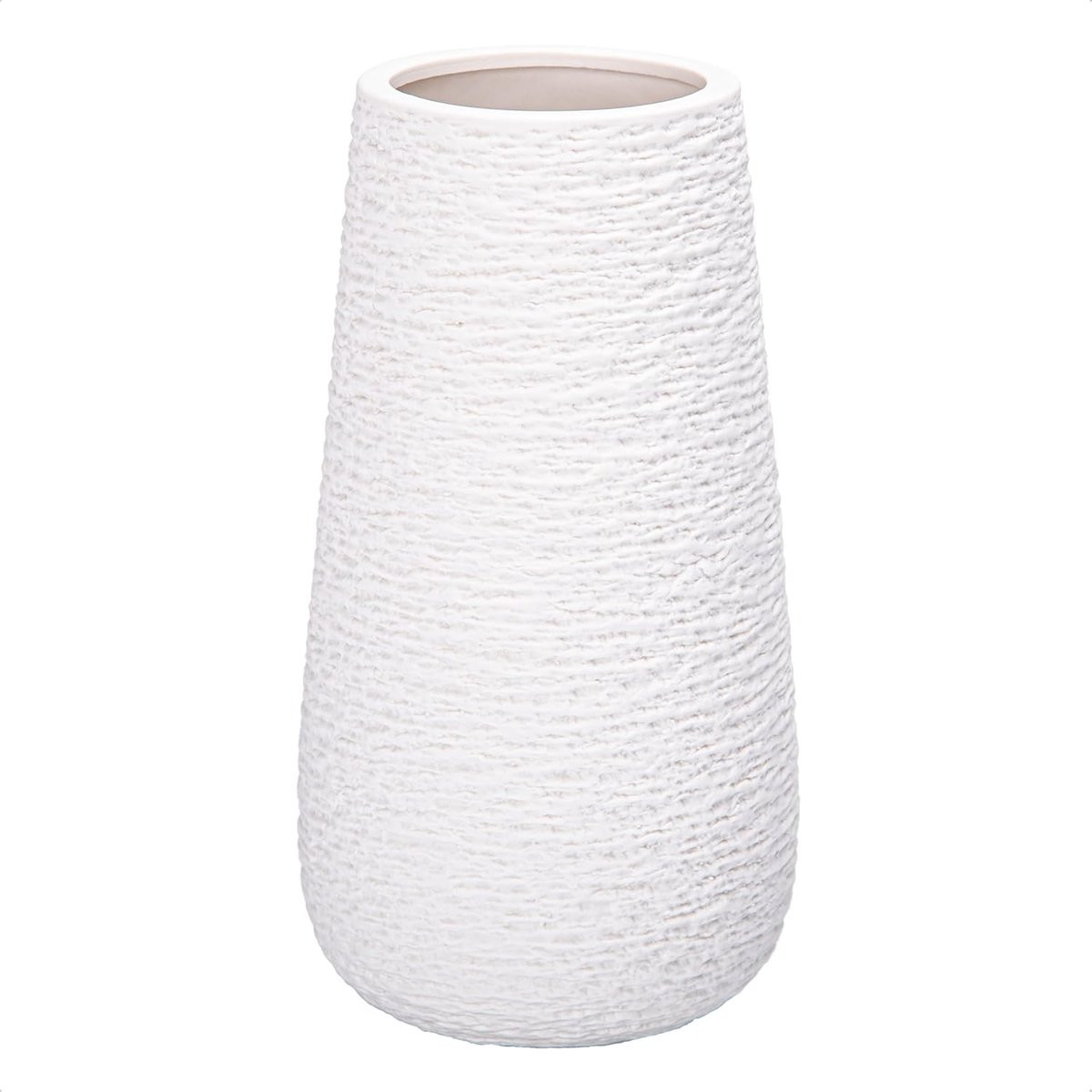 Ovale Keramische Vaas Matwit Hoogte: 25,5 cm