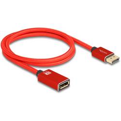 Delock DisplayPort Anschlusskabel DisplayPort Stecker, DisplayPort Buchse 1 m Rot 81081 8K UHD, dreifach geschirmt, vergoldete Steckkontakte DisplayPort-Kabel