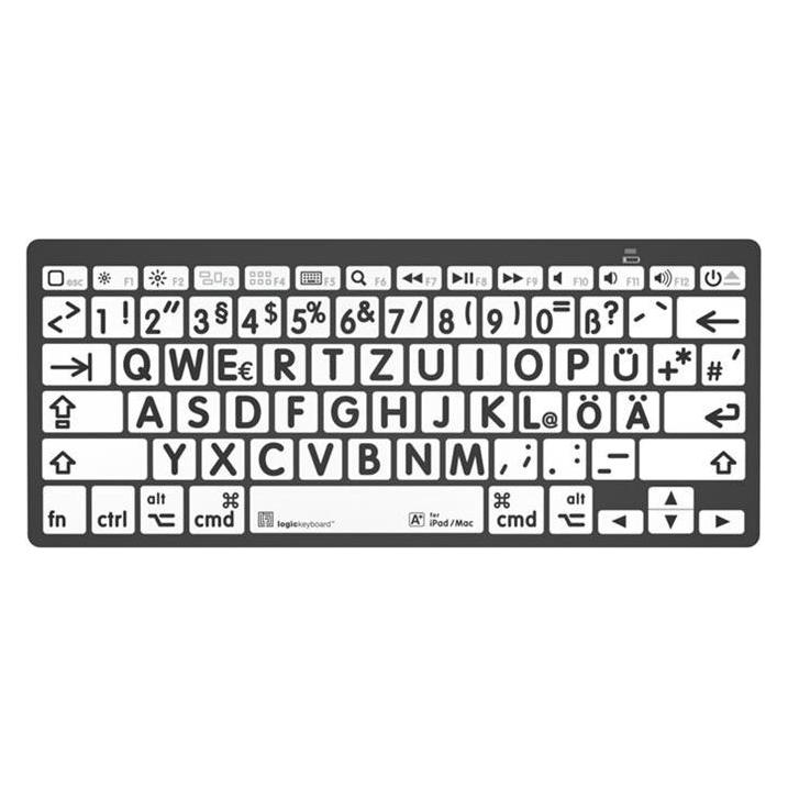 Logickeyboard LargePrint Mini Mac (DE, Kabellos) (LKB-LPBW-BTON-DE)