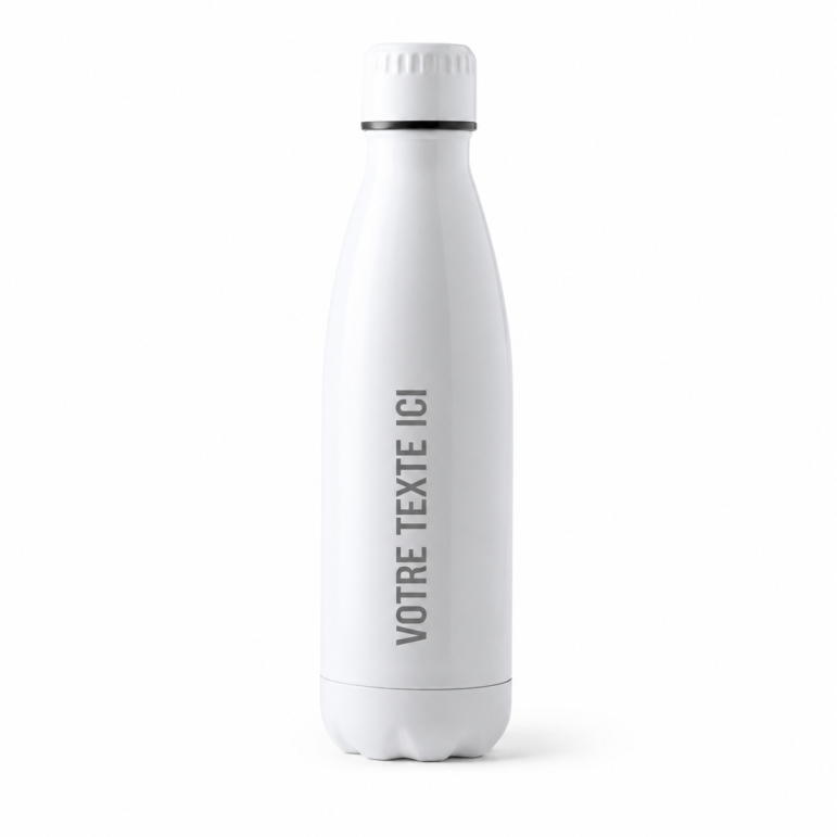 Gourde personnalisable en acier inoxydable Bayron acier inoxydable blanc