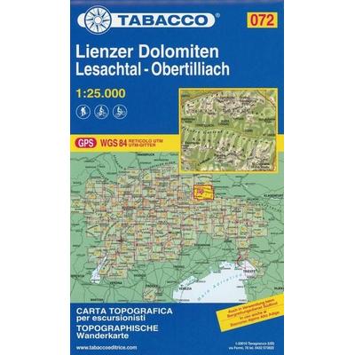 Wanderkarte 72 Lienzer Dolomiten -Lesachtal-Obertillach-Lienz, Karte von , Tabacco Editrice