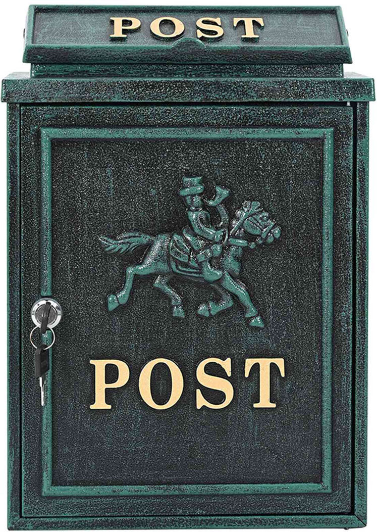 vidaXL Cast Aluminum Wall Mounted Post Box Green