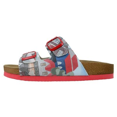 Pantolette DOGO "Stella Pantolette Aeroplanes Damen Sandalen, Stella Pantolette", Damen, Gr. 38, Normalschaft, rot, Lederimitat, Schuhe Schlappen Pantolette, Handgefertigt