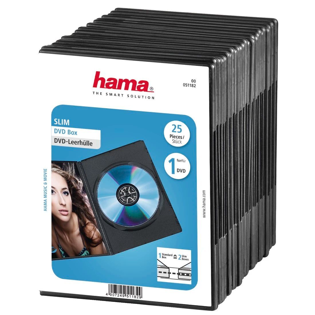 Hama DVD Slim Box 25, Black 00051182