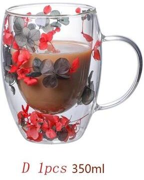 Uplift Essentials Festive Clear Glass Mug With Handle 350ml d