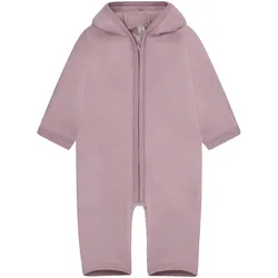 Huttelihut Wollfleece-Overall mit Ohren und Klappbündchen, rosa, 92