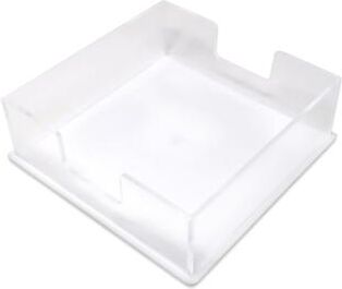 Vivience "Acrylic Square Napkin Holder with White Base, 8""L"