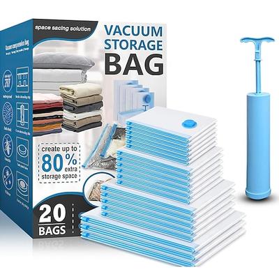 Reise-Vakuumbeutel mit Pumpverschluss, Beutel für Kleidung und Decken, platzsparende Aufbewahrung, Kompressionspackbeutel in Handgepäckgröße für Gepäck und Koffer