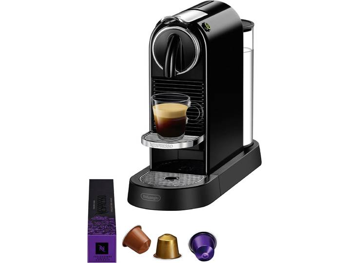 NESPRESSO Kapselmaschine CITIZ EN 167.B von DeLonghi, Black , schwarz, B:13cm H:27,7cm T:37,2cm, Kaffeemaschinen, inkl. Willkommenspaket mit 7 Kapseln, Kapselmaschine