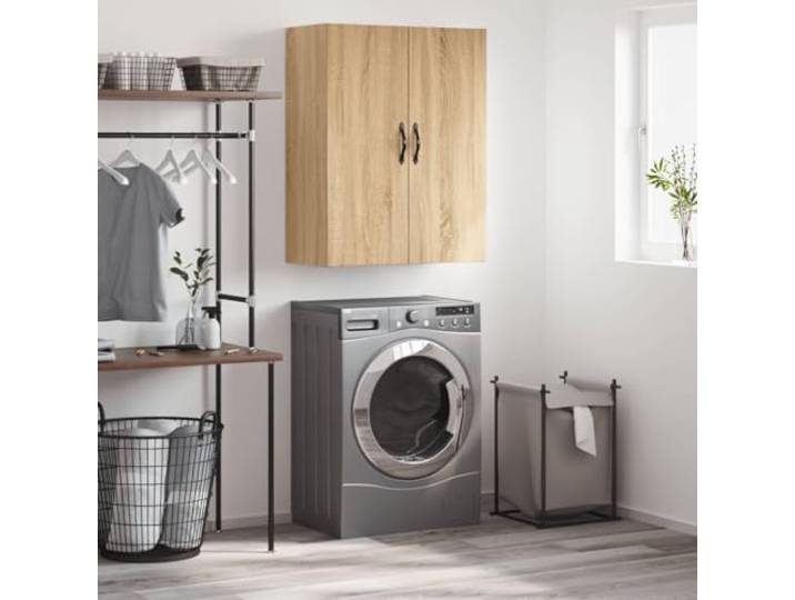 Zeitloser Wandschrank mit elegantem Design und Stauraum: Wandschrank für Wohnzimmer mit DREI Fächern als Schwebeschrank oder Highboard mit Türen und eisernen Griffen
