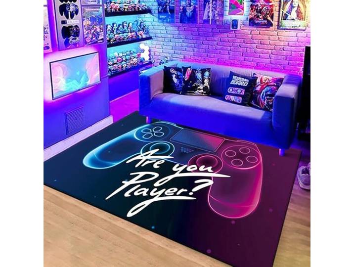 Tapis Gamer Sol Chambre Ado Garcon Adulte Enfant Console De Jeu Nons Manga Motif Grand Tapis Adolescent 80x160cm#Rose Multico TAPIS
