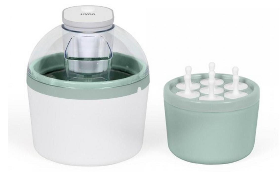 LIVOO Ice Cream Maker DOM461 met aluminium kom en 7 ijsstokjes, 1L