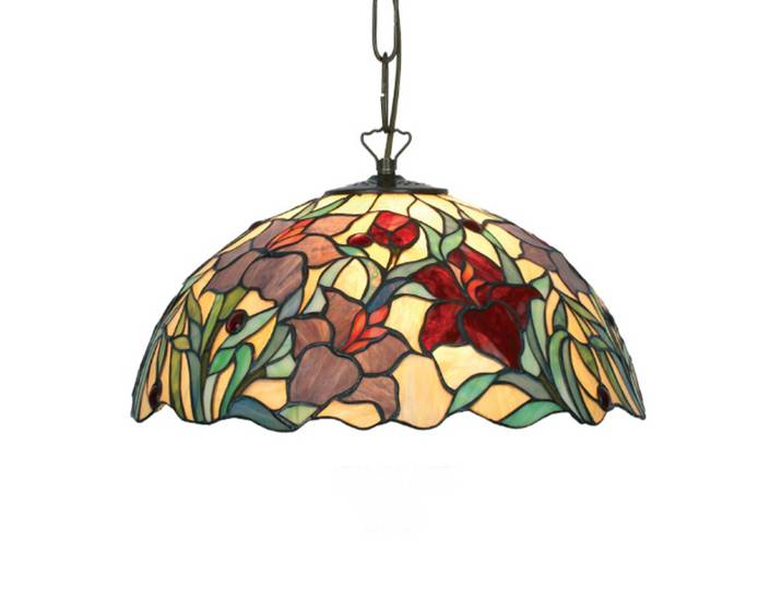 Artistar Tiffany Hängelampe ATHINA, dimmbar, Multicolour, für Wohn- / Esszimmer, Glas, Tiffany, Pendelleuchte