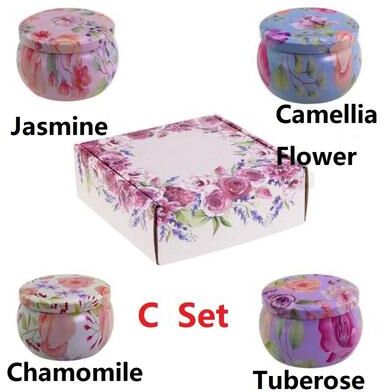 Uplift Treasures Vintage Soy Wax Scented Candle Jar With Floral Fragrance set C
