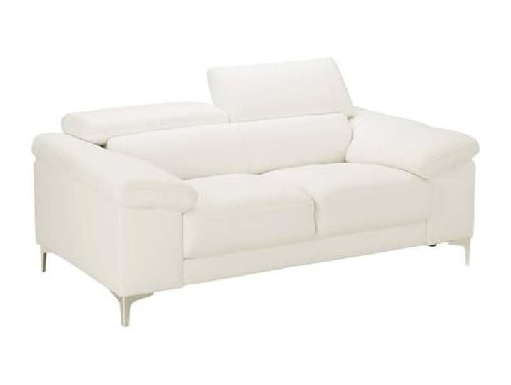 Vente-unique Ledersofa 2-Sitzer - Weiß - Solange