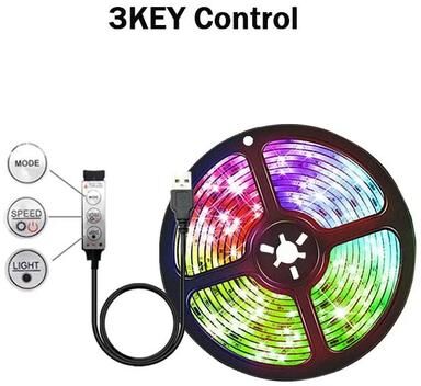 Uplifted Finds USB LED Strip Lights Tuya RGB 5050 Color Changing Tape 5 Meter 196.85 In ir 3 Key