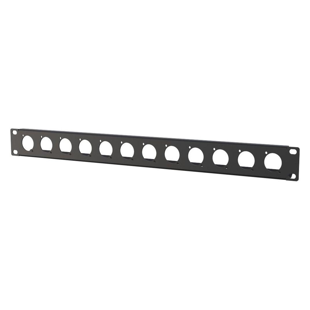 Lanview 1U rack panel with 12 holes (LVR1U-12D-BL)