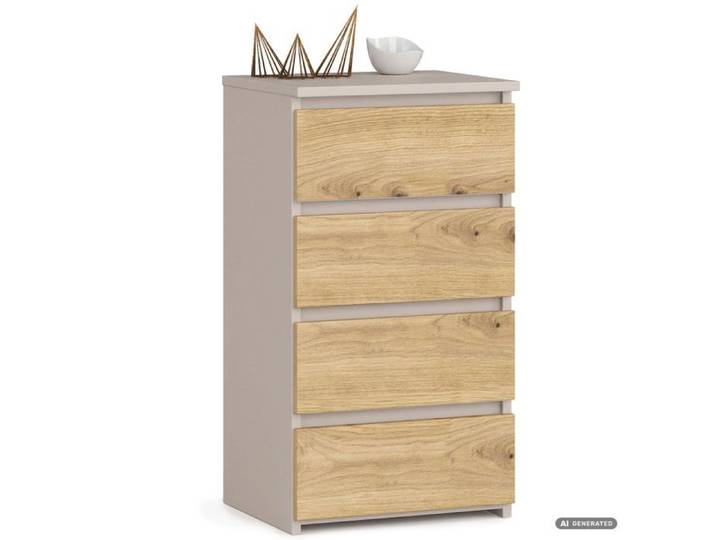 Commode CL4 Cachemire 40 cm 4 tiroirs façade Chêne Artisan 40x35x74 cm