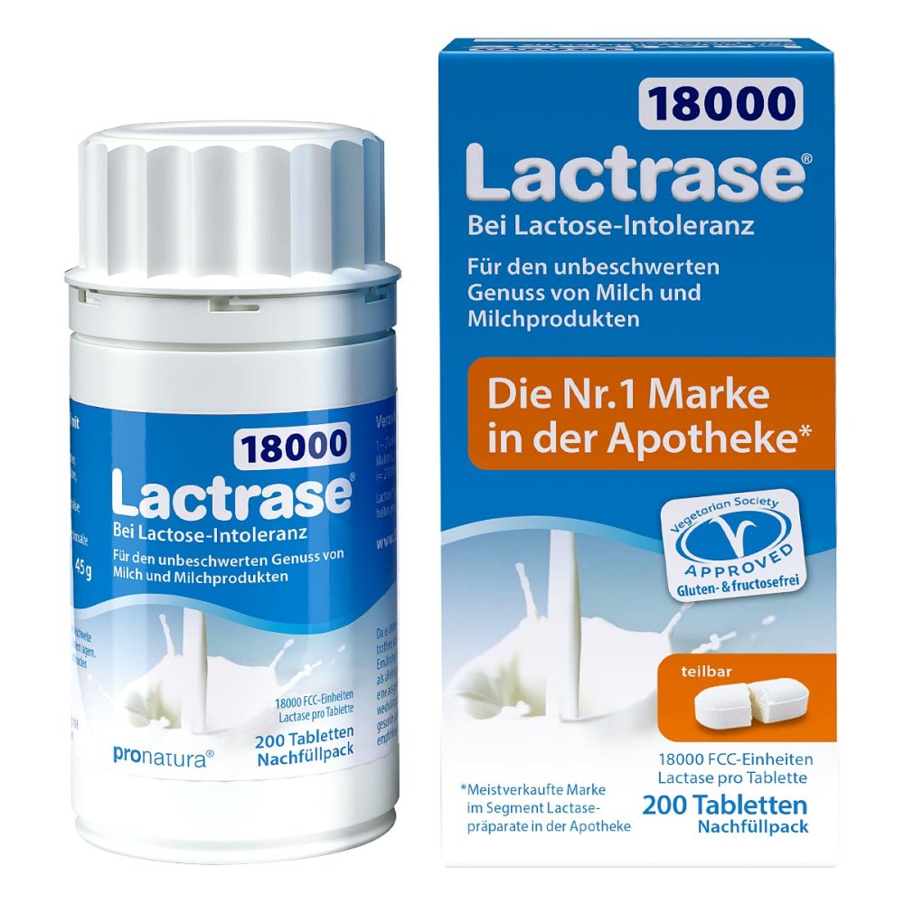 Pro Natura Gesellschaft für gesunde Ernährung mbH Lactrase 18.000 Fcc Tabletten Teilbar Nachfüllp. 18684016
