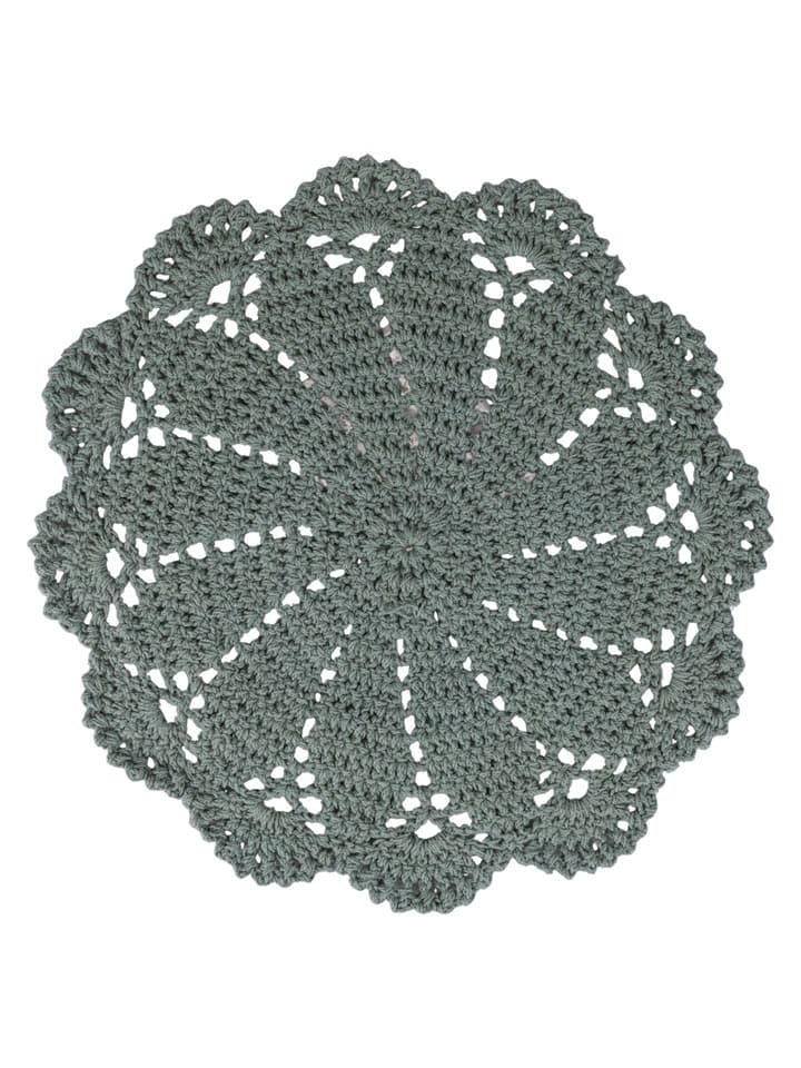 Villa d´Este Tischset "Crochet" in Grün - Ø 38 cm - onesize