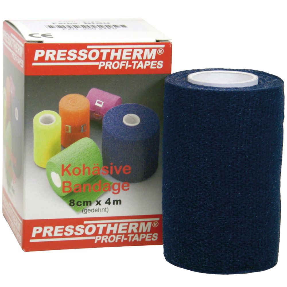 Pressotherm Kohäsive Bandage 8 cmx4 m blau 1 St Binden