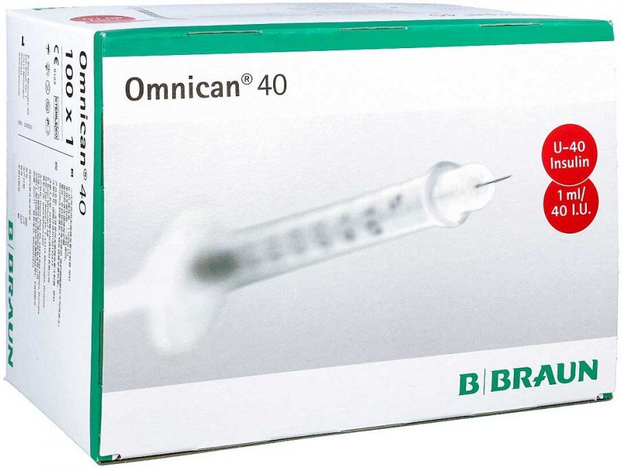 Omnican Insulinspr.1 ml U40 mit Kan.0,30x12 mm einz. 100X1stk