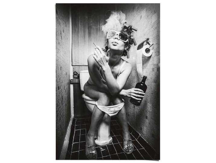 REINDERS Poster, Toiletten Business, Toilette, Poster, Wanddeko, Room Decor, Bilderdruckpapier, Schwarz-Weiß, 91,5 x 61
