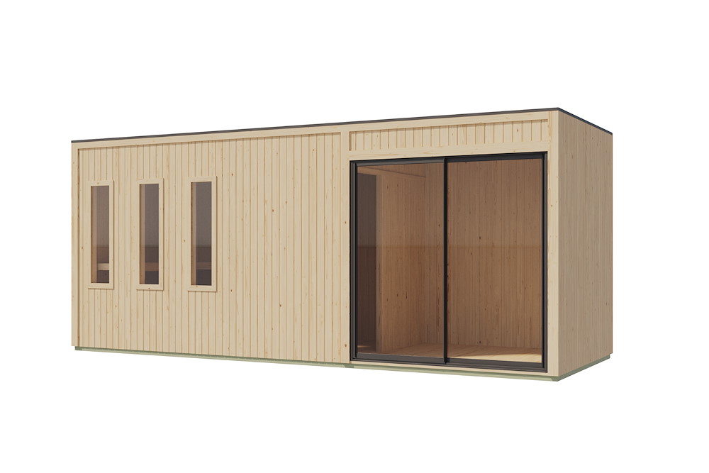KARIBUHOLZT Sauna Monterey Ofen 11 KW ext. Strg natur m.Schiebetür 16989930