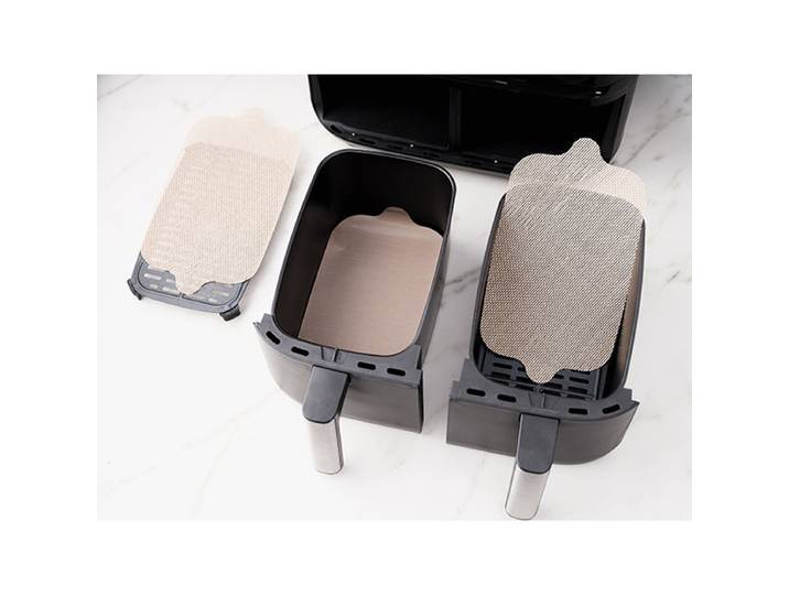 Set de feuilles de cuisson rectangulaires pour friteuses à air chaud double panier NoStik