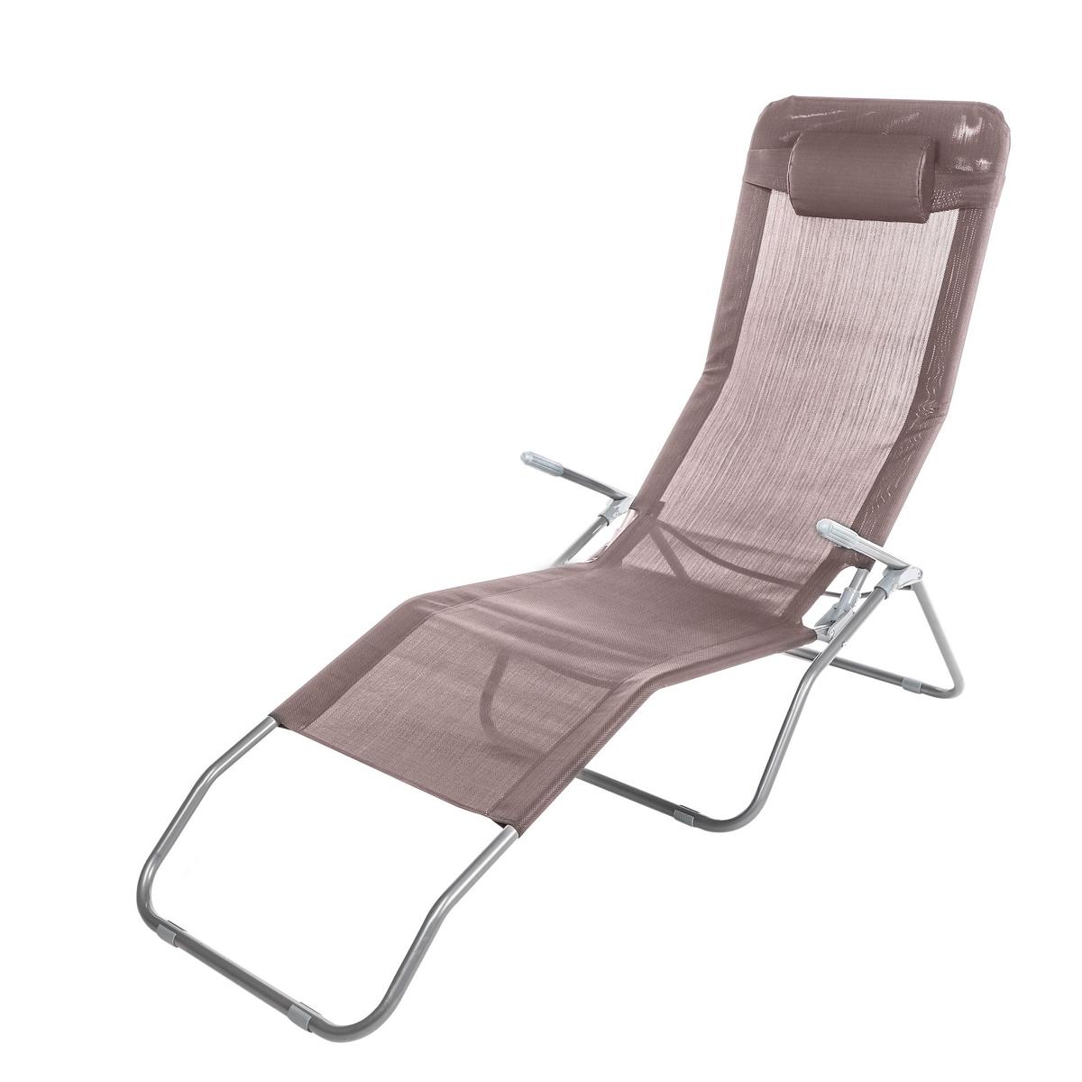HAUSHALT Saunaliege XXL taupe und Nackenkissen, 67x116x154cm 16909770